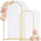 Metal Arch Backdrop Stand and Cover Set of 2, Sturdy 7.2FT, 6FT Party Backdrop Set, Wedding Arch Frame and Cover
