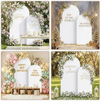 Metal Arch Backdrop Stand and Cover Set of 2, Sturdy 7.2FT, 6FT Party Backdrop Set, Wedding Arch Frame and Cover, alternate