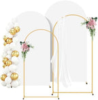 Metal Arch Backdrop Stand and White Cover Set of 2 (6FT/7.2FT)