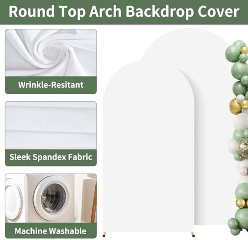Metal Arch Backdrop Stand and White Cover Set of 2 (6FT/7.2FT), alternate view 6