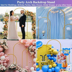 Metal Arch Backdrop Stand, Gold, Set of 3, 6FT, 5FT, 4FT in Gold, alternate view 5