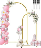 Metal Arch Backdrop Stand Set, Gold, 7.2ft and 6ft, 2-Pack in Gold