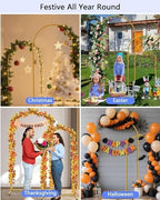 Metal Arch Backdrop Stand Set, Gold, 7.2ft and 6ft, 2-Pack in Gold, alternate view 2
