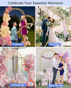 Metal Arch Backdrop Stand Set, Gold, 7.2ft and 6ft, 2-Pack in Gold, alternate view 3