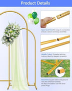 Metal Arch Backdrop Stand Set, Gold, 7.2ft and 6ft, 2-Pack in Gold, alternate view 5