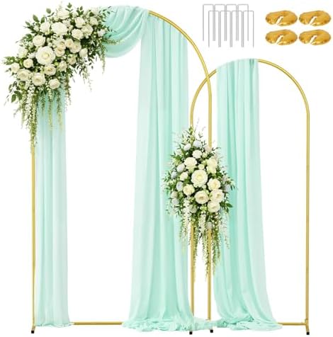 Metal Arch Backdrop Stand, Set of 2 (7.2FT + 6FT) Wedding Arch Stand