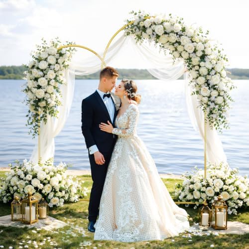 Metal Arch Backdrop Stand, Set of 2 (7.2FT + 6FT) Wedding Arch Stand, alternate view 2