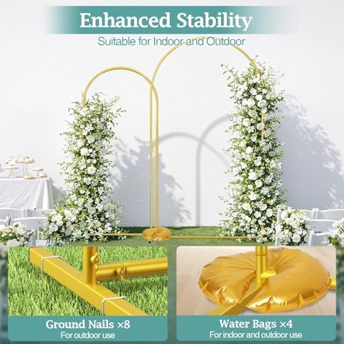 Metal Arch Backdrop Stand, Set of 2 (7.2FT + 6FT) Wedding Arch Stand, alternate view 4