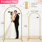 Metal Arch Backdrop Stand, Set of 2 (7.2ft/6ft), Wedding Arch Stand, alternate view 3