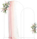 Metal Arch Backdrop Stand Set of 2 (7.2FT, 6FT) White Wedding