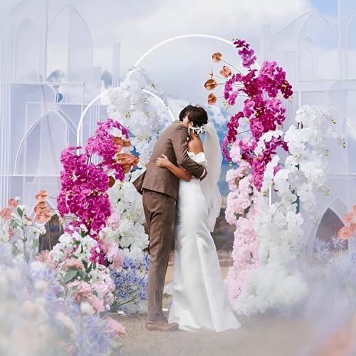 Metal Arch Backdrop Stand Set of 2 (7.2FT, 6FT) White Wedding, alternate view 2