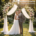 Metal Arch Backdrop Stand Set of 2, Gold Wedding Arch Frame 7.2FT+6FT, Heavy Duty Round Balloon Arch Stand with, alternate