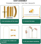 Metal Arch Backdrop Stand Set of 2, Gold Wedding Arch Frame 7.2FT+6FT, Heavy Duty Round Balloon Arch Stand with, alternate