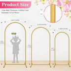 Metal Arch Backdrop Stand, Set of 3 (4/5/6ft) Wedding Arch Stand, alternate view 3