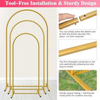 Metal Arch Backdrop Stand, Set of 3 (4/5/6ft) Wedding Arch Stand, alternate view 4
