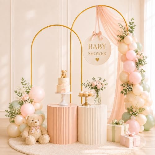 Metal Arch Backdrop Stand Set of 3 (7.2/6.6/6FT), Decorative Arch Stand, alternate view 2