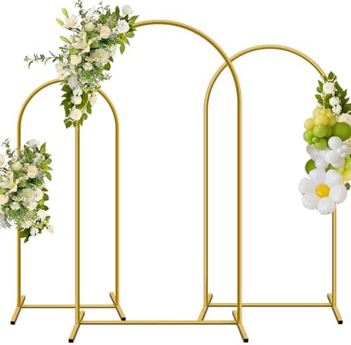 Metal Arch Backdrop Stand, Set of 3 (7.2/6.6/6ft) Wedding Arch Stand