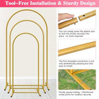 Metal Arch Backdrop Stand, Set of 3 (7.2/6.6/6ft) Wedding Arch Stand, alternate view 5