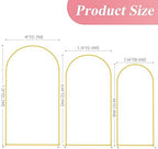 Metal Arch Backdrop Stand Set of 3 Gold 7.2ft, 6.6ft, 6ft Arch Stand, alternate view 2