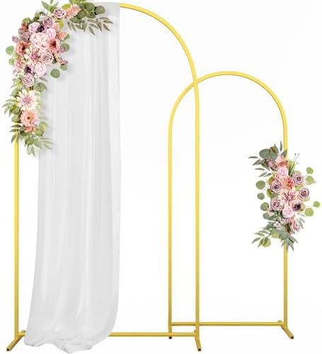 Metal Arch Backdrop Stand Wedding Arch frame Set of 2 (7.2FT,6FT)