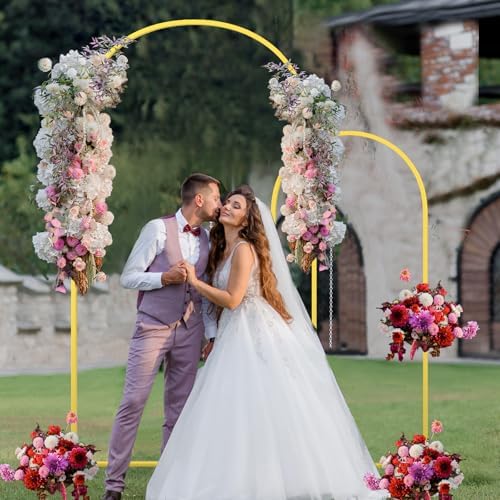 Metal Arch Backdrop Stand Wedding Arch frame Set of 2 (7.2FT,6FT), alternate view 2
