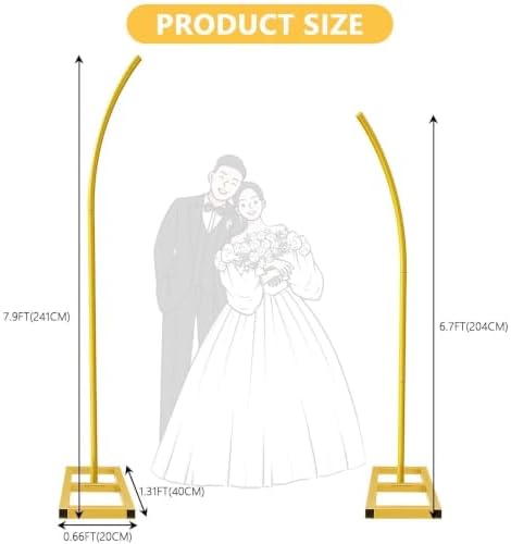 Metal Balloon Arch Stand Set of 2, 7.9FT&6.7FT Half Arch Balloon Stand, alternate view 2
