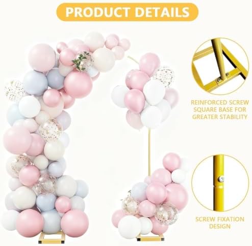 Metal Balloon Arch Stand Set of 2, 7.9FT&6.7FT Half Arch Balloon Stand, alternate view 3