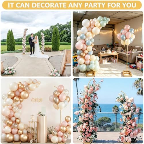Metal Balloon Arch Stand Set of 2, 7.9FT&6.7FT Half Arch Balloon Stand, alternate view 6