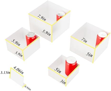 Metal Buffet Risers,4PCS Food Risers for Buffet Table 5in to 8in Display Stand with Mini Acrylic Signs for, alternate view 3