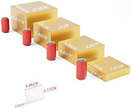 Metal Buffet Risers,4PCS OVERSIZED Food Risers for Buffet Table 8''X9''10''X11'' Display Stand with Mini Acrylic, alternate