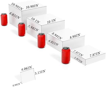 Metal Buffet Risers,4PCS OVERSIZED Food Risers for Buffet Table 8IN to 11IN Display Stand with Mini Acrylic, alternate view 3
