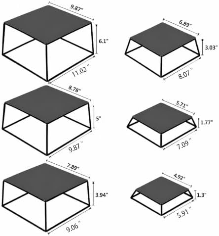 Metal Buffet Risers,6PCS Food Risers for Buffet Table 5in to 10in Display Stand for Catering Dessert Black Cube, alternate