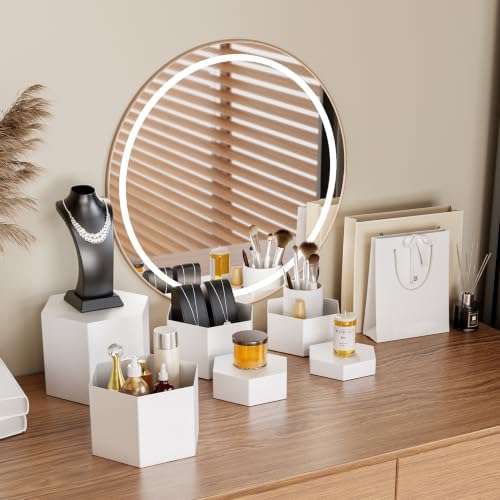 Metal Buffet Risers,6PCS Hexagonal Jewelry Display Risers 2.76 in to 4.02 in Market Display Stands Metal, alternate view 4