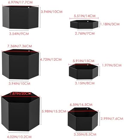 Metal Buffet Risers,6PCS Hexagonal Jewelry Display Risers 2.76 in to 4.02 in Market Display Stands Metal, alternate view 3