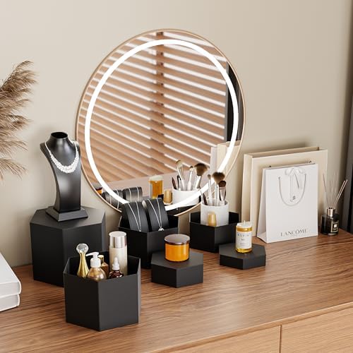 Metal Buffet Risers,6PCS Hexagonal Jewelry Display Risers 2.76 in to 4.02 in Market Display Stands Metal, alternate view 4