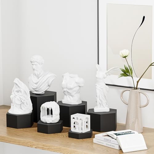 Metal Buffet Risers,6PCS Hexagonal Jewelry Display Risers 2.76 in to 4.02 in Market Display Stands Metal, alternate view 5