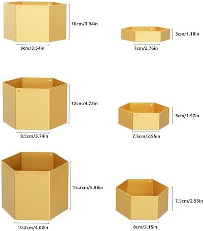 Metal Buffet Risers,6PCS Hexagonal Jewelry Display Risers 2.76 in to 4.02 in Market Display Stands Metal, alternate view 3