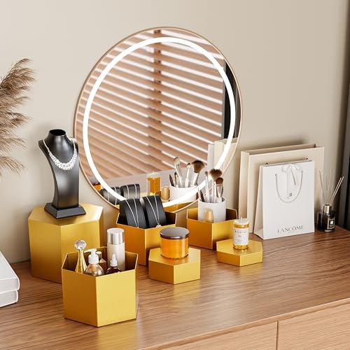 Metal Buffet Risers,6PCS Hexagonal Jewelry Display Risers 2.76 in to 4.02 in Market Display Stands Metal, alternate view 4