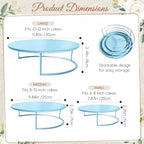 Metal Cake Stand Set of 3, 8/10/12 Inch Round Dessert Display Trays, Stackable Cupcake Holder for Wedding, alternate view 2
