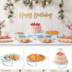 Metal Cake Stand Set of 3, 8/10/12 Inch Round Dessert Display Trays, Stackable Cupcake Holder for Wedding, alternate view 4