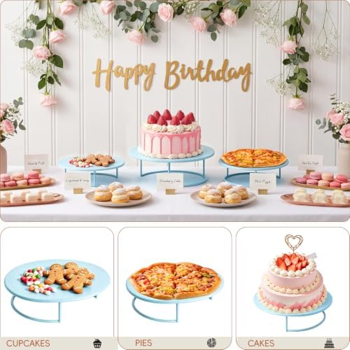 Metal Cake Stand Set of 3, 8/10/12 Inch Round Dessert Display Trays, Stackable Cupcake Holder for Wedding, alternate view 4