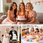 Metal Cake Stand Set of 3, 8/10/12 Inch Round Dessert Display Trays, Stackable Cupcake Holder for Wedding, alternate view 7