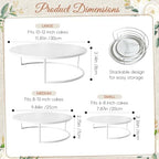 Metal Cake Stand Set of 3, 8/10/12 Inch Round Dessert Display Trays, Stackable Cupcake Holder for Wedding, alternate view 2
