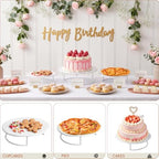 Metal Cake Stand Set of 3, 8/10/12 Inch Round Dessert Display Trays, Stackable Cupcake Holder for Wedding, alternate view 4