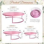Metal Cake Stand Set of 3, 8/10/12 Inch Round Dessert Display Trays, Stackable Cupcake Holder for Wedding, alternate view 2