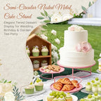 Metal Cake Stand Set of 3, 8/10/12 Inch Round Dessert Display Trays, Stackable Cupcake Holder for Wedding, alternate view 3