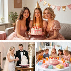 Metal Cake Stand Set of 3, 8/10/12 Inch Round Dessert Display Trays, Stackable Cupcake Holder for Wedding, alternate view 7