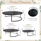 Metal Cake Stand Set of 3, 8/10/12 Inch Round Dessert Display Trays, Stackable Cupcake Holder for Wedding, alternate view 2