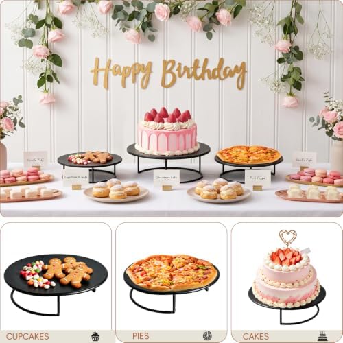 Metal Cake Stand Set of 3, 8/10/12 Inch Round Dessert Display Trays, Stackable Cupcake Holder for Wedding, alternate view 4