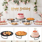 Metal Cake Stand Set of 3, 8/10/12 Inch Round Dessert Display Trays, Stackable Cupcake Holder for Wedding, alternate view 4